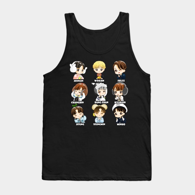 STRAY KIDS CHIBI ALL MEMBERS Tank Top by LySaTee